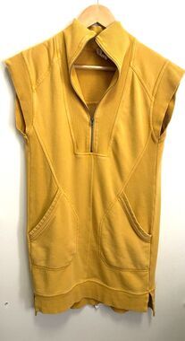 Anthropologie Daily Practice Meru Zip-Front Mini Dress- Mustard Yellow- XXS